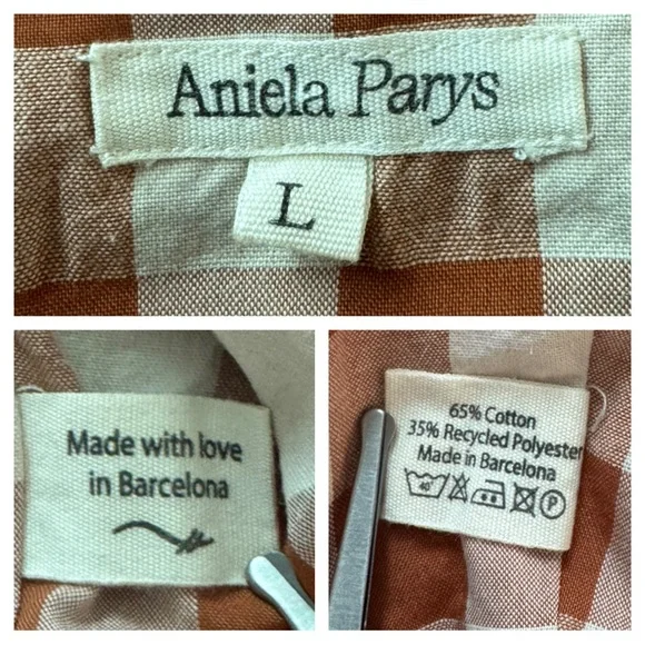 Aniela Parys Sonja Cropped Plaid Blouse Top - Picture 9 of 11